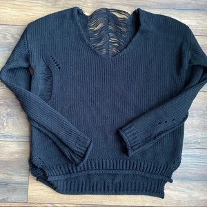 {preloaded} Black Distressed Sweater